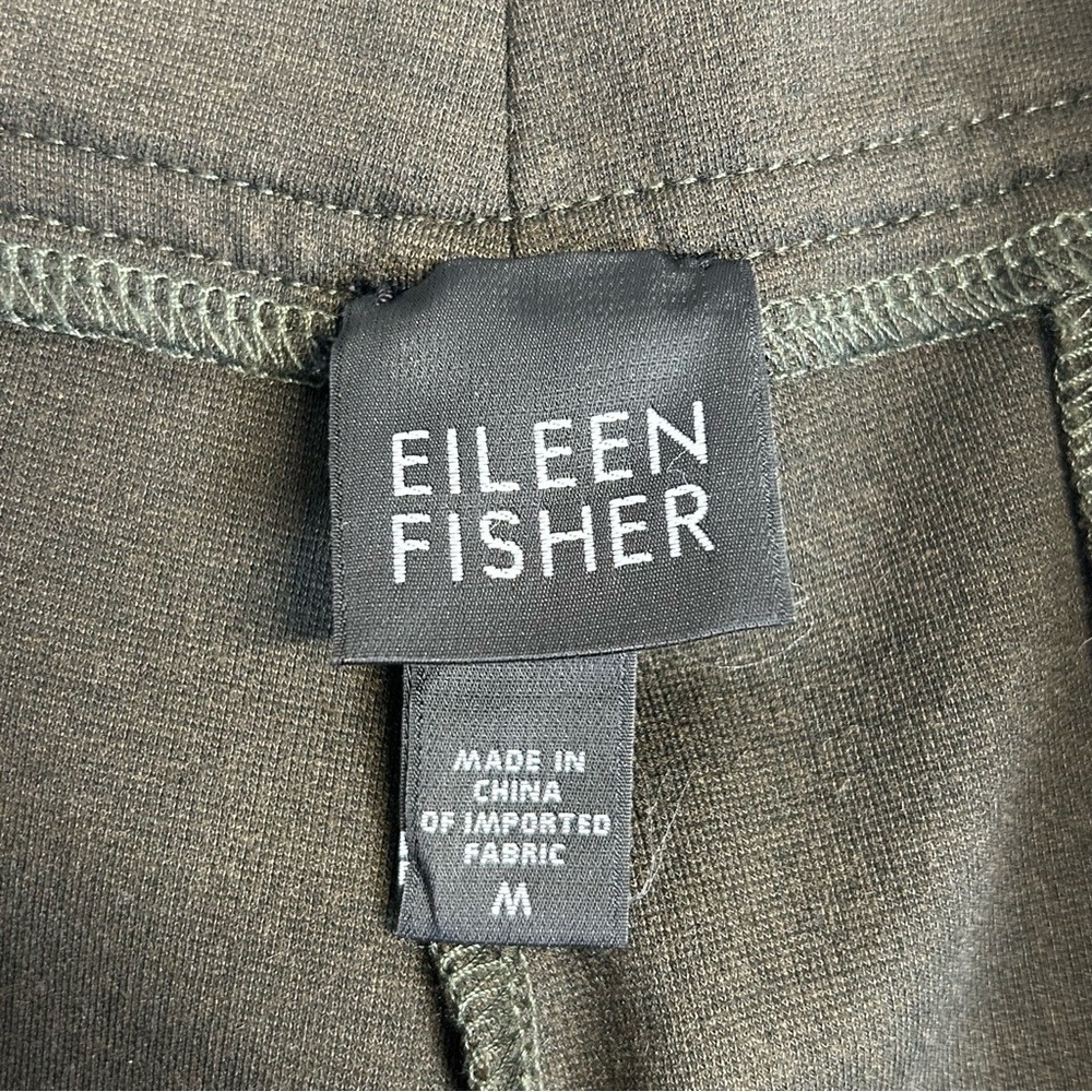 Eileen‎ Fisher Brown Heavyweight Rayon Knit Tab Waist Trousers Size Medium - Picture 3 of 8